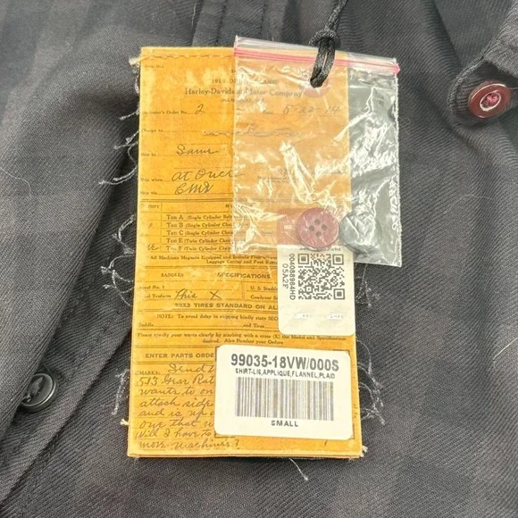 NEW Harley Davidson Plaid Flannel Shirt WOMENS Black‎ Button Close Long Sleeve S - Picture 10 of 10